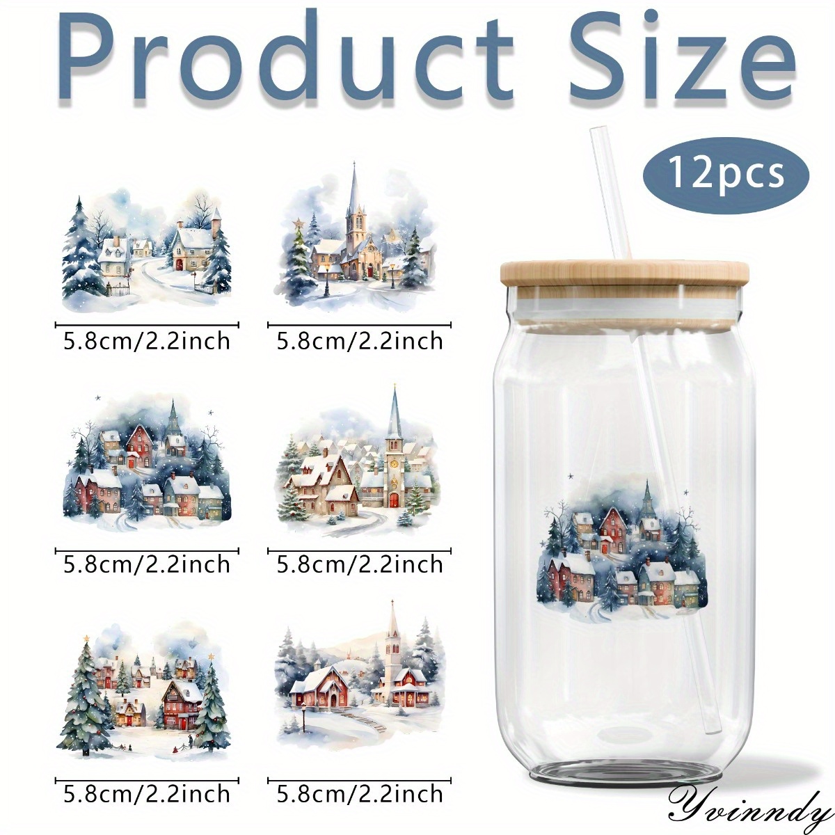 12Pcs/Set Christmas Snow Scene - đánh giá và giá Rdta Tank Glass